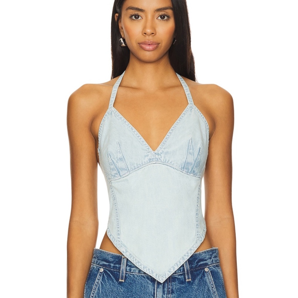WE THE FREE X REVOLVE AURORA DENIM HALTER TOP